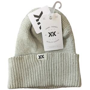 Krochet Kids Handmade Quality Goods light gray fold over beanie NWT